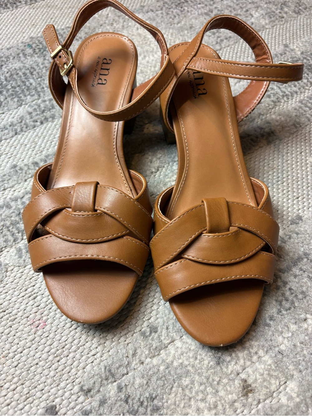 a.n.a Cognac Knot-Front Ankle Strap Sandals